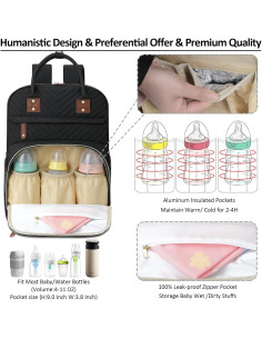 Mochila para Pañales Tenot Negra 19L Impermeable Multifuncional 2