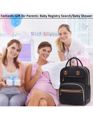 Mochila para Pañales Tenot Negra 19L Impermeable Multifuncional