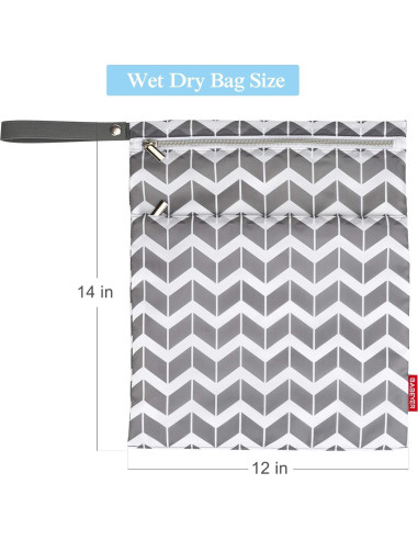2 Bolsas Reutilizables Húmedas Secas BABEYER Impermeables 35.56x30.48cm
