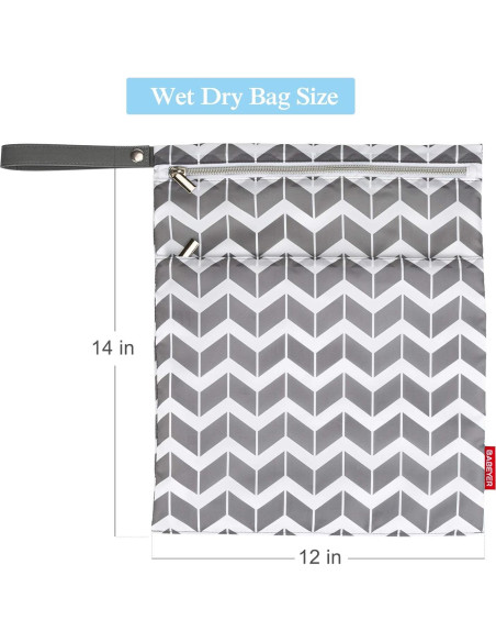 2 Bolsas Reutilizables Húmedas Secas BABEYER Impermeables 35.56x30.48cm