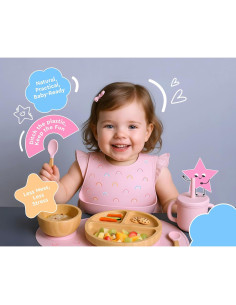 Juego de Alimentación de Bambú Feed Me Fun Rosa - 6 meses+ 2