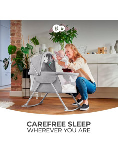 Cuna de viaje Kinderkraft LOVI plegable con mosquitera beige 2