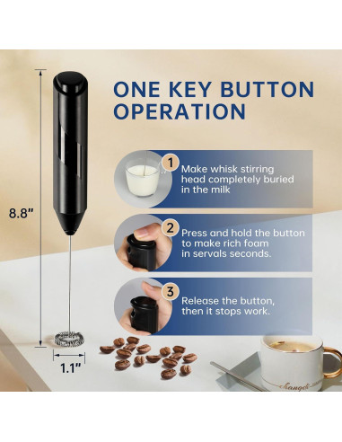 Batidor de Leche Manual Simple Deluxe 10 Pcs Negro