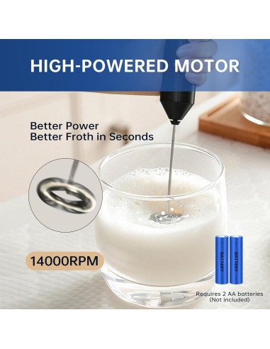 Batidor de Leche Manual Simple Deluxe 10 Pcs Negro