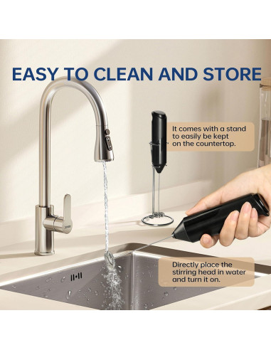 Batidor de Leche Manual Simple Deluxe 10 Pcs Negro