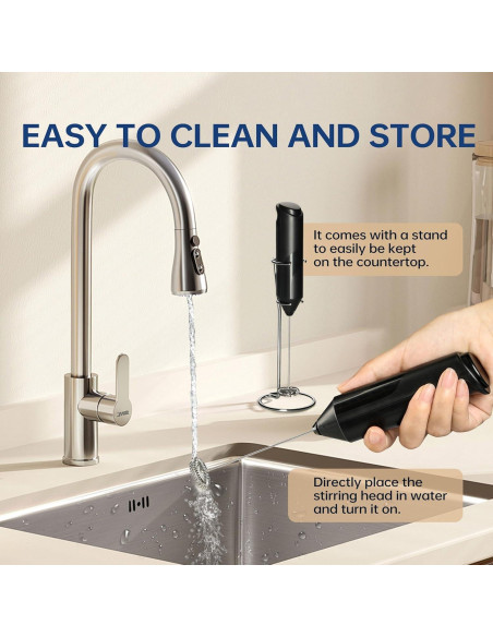 Batidor de Leche Manual Simple Deluxe 10 Pcs Negro