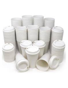 Tazas de café reutilizables 200 Pk Rolling Sands blancas