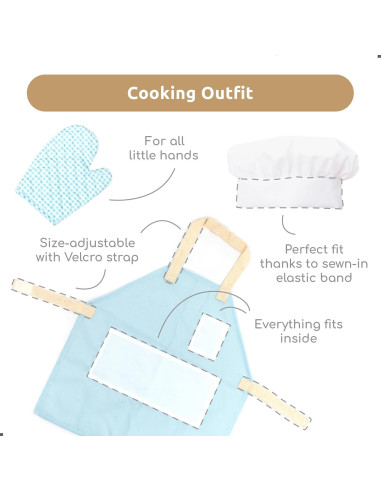 Juego de Cocina de Madera UMU 18 Piezas para Niños 3-5 Años