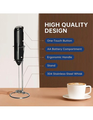 Batidor de Leche Manual Simple Deluxe 10 Pcs Negro