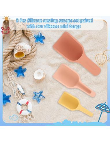 3 Mini Cucharas de Silicona Evenpop para Juego Sensorial