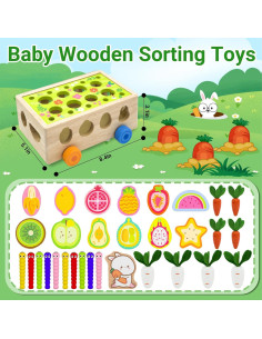 Clasificador de Formas de Madera Montessori MEGRANATE 24x17cm 2