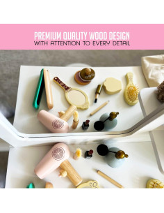 Juego de Maquillaje Montessori Mama - Set de Madera 12 Piezas 2
