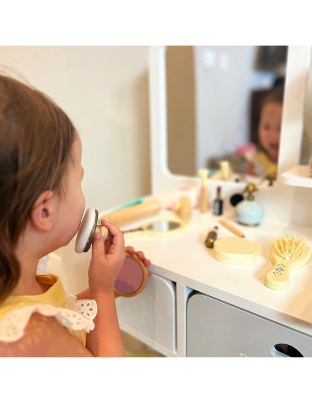 Juego de Maquillaje Montessori Mama - Set de Madera 12 Piezas