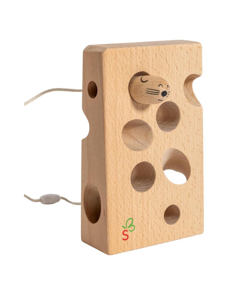 Juguete de Enhebrado de Madera EXTASTICKS Cheesalino Juguete de Enhebrado de Madera EXTASTICKS Cheesalino