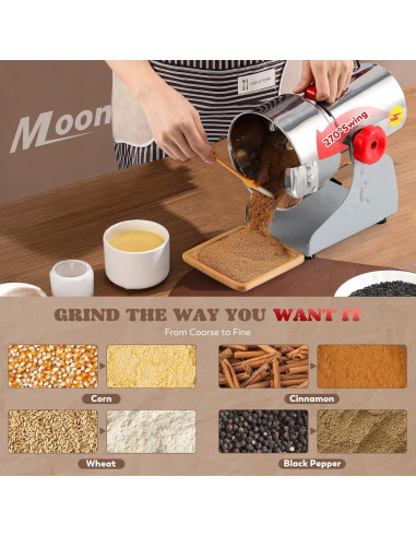 Molinillo de Granos Eléctrico Moongiantgo 800g 2500W