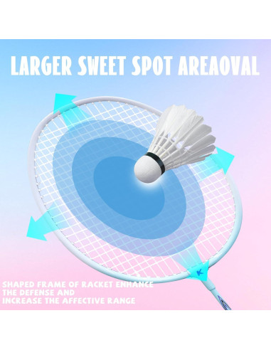 Juego de Raquetas de Bádminton PROMFMOVE K520 con 3 Volantes