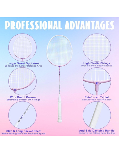 Juego de Raquetas de Bádminton PROMFMOVE K520 con 3 Volantes Juego de Raquetas de Bádminton PROMFMOVE K520 con 3 Volantes
