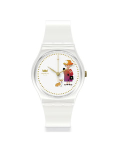 Reloj Swatch Gent Unisex 34mm Cuarzo Blanco Impermeable