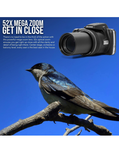 Cámara Digital Kodak PIXPRO AZ528 16MP 52x Zoom + 128GB SD