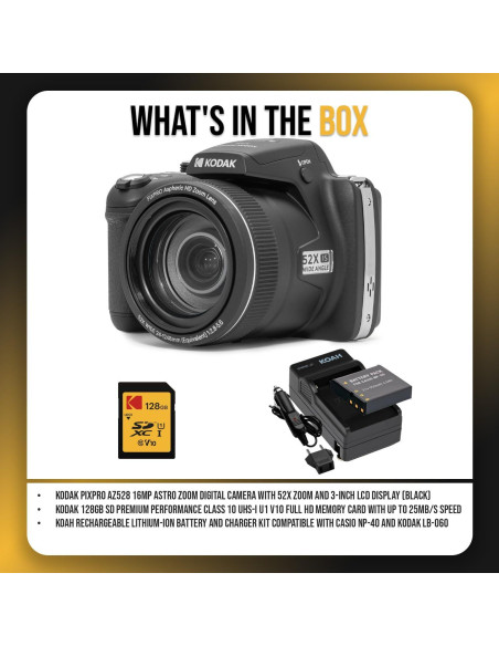 Cámara Digital Kodak PIXPRO AZ528 16MP 52x Zoom + 128GB SD Cámara Digital Kodak PIXPRO AZ528 16MP 52x Zoom + 128GB SD