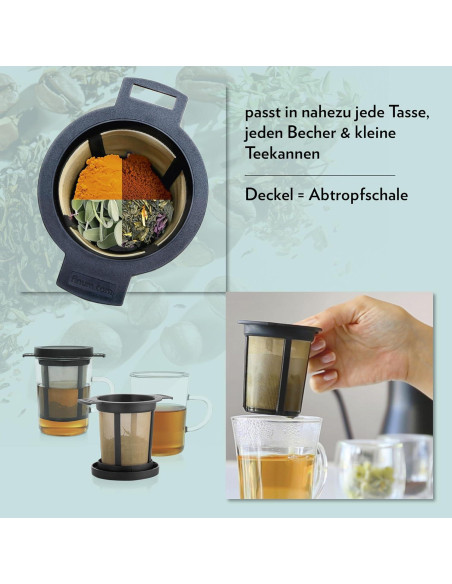 Canasta de Infusión Reutilizable Finum Acero Inoxidable Negra