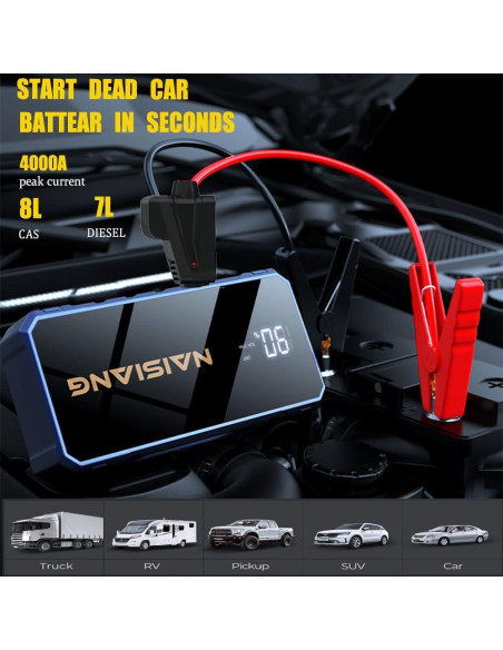 Arrancador de Salto NAISIANG 4000A 12V para Vehículos Diesel