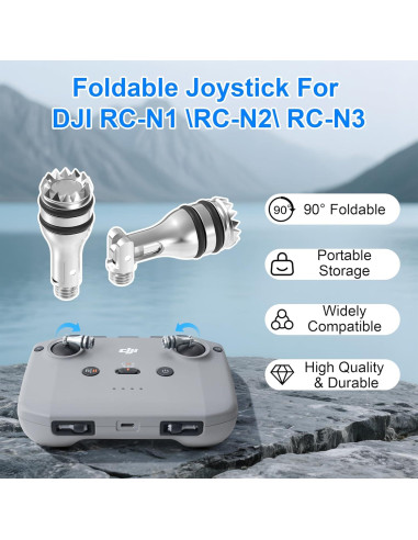 Controlador Plegable Joystick RCstyle para Drones DJI - 2 Piezas Plata