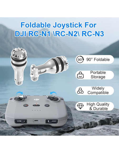 Controlador Plegable Joystick RCstyle para Drones DJI - 2 Piezas Plata