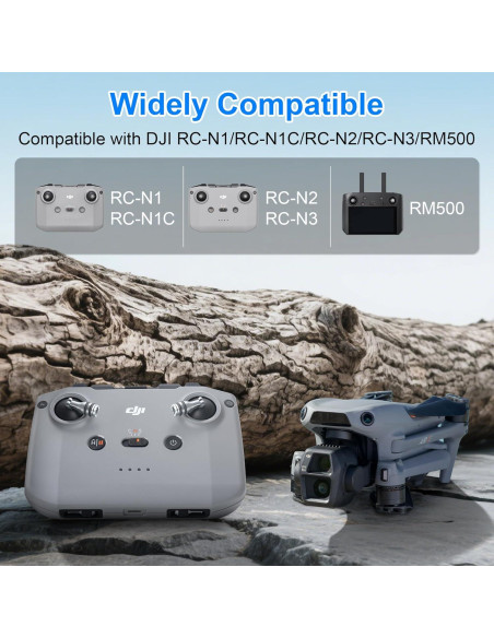 Controlador Plegable Joystick RCstyle para Drones DJI - 2 Piezas Plata