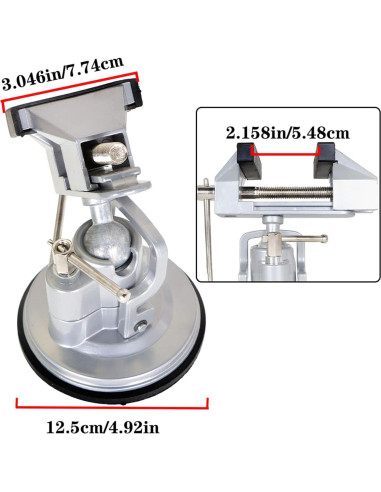 Prensa de Banco con Base de Vacío 8 cm Rotación 360 LiGuVCY
