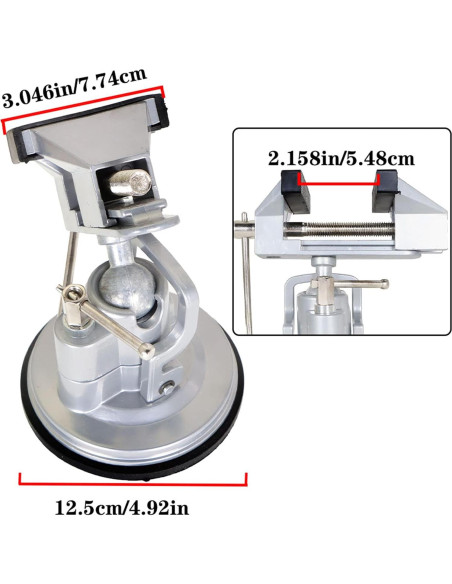 Prensa de Banco con Base de Vacío 8 cm Rotación 360 LiGuVCY