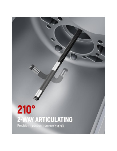 Cámara Borescopio Articulada KAIWEETS 1.62m con Luz LED