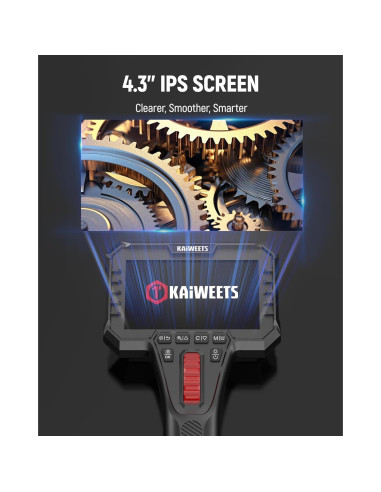 Cámara Borescopio Articulada KAIWEETS 1.62m con Luz LED