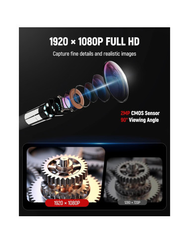 Cámara Borescopio Articulada KAIWEETS 1.62m con Luz LED