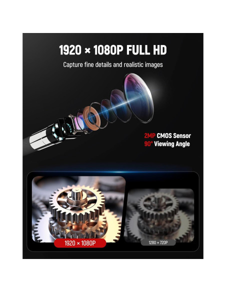 Cámara Borescopio Articulada KAIWEETS 1.62m con Luz LED