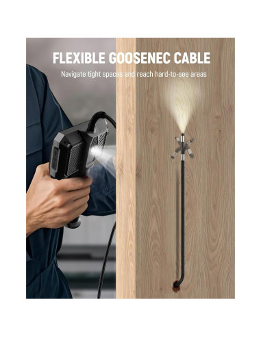 Cámara Borescopio Articulada KAIWEETS 1.62m con Luz LED