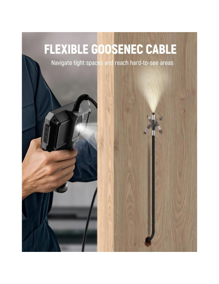 Cámara Borescopio Articulada KAIWEETS 1.62m con Luz LED