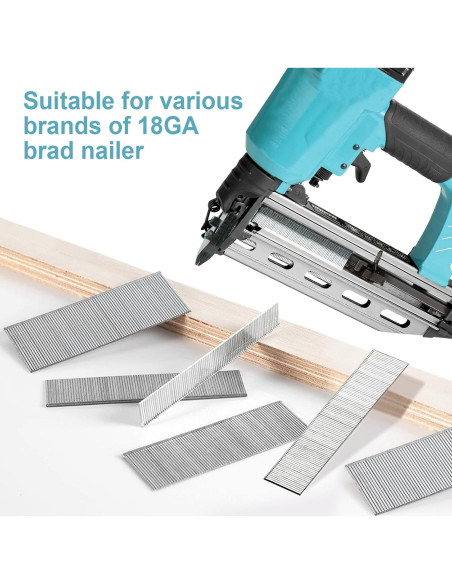Clavos Brad 18GA Galvanizados BaBaYang 1500PCS 5 Tamaños