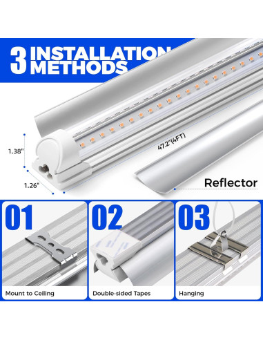 Lámpara LED de Crecimiento Barrina 4FT Espectro Completo 252W
