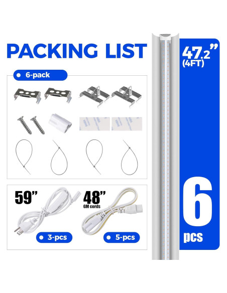 Lámpara LED de Crecimiento Barrina 4FT Espectro Completo 252W