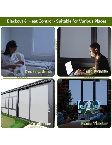 Película Blackout Blanca VELIMAX 45x200cm 100% Bloqueo Luz