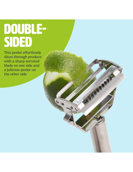 Pelador Julienne Tasty con Cepillo de Limpieza - Acero Inoxidable