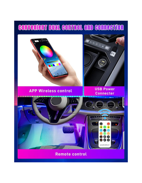 Luces LED RGB para Coche StoneBanks RGB-01, 72 LEDs