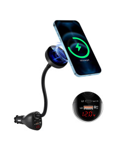 Cargador Inalámbrico DACK Mag-Safe 15W para Auto con Soporte