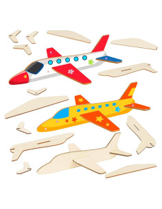 Kit de Aviones de Madera Fennoral - 12 Piezas DIY para Niños