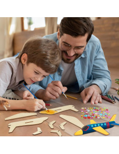 Kit de Aviones de Madera Fennoral - 12 Piezas DIY para Niños 2