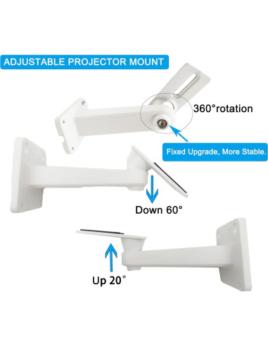 Soporte de Pared para Proyector 2-Be-Best Ajustable 20 cm