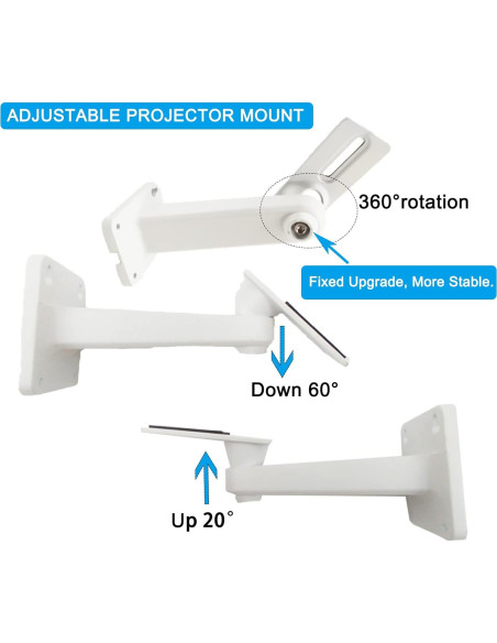 Soporte de Pared para Proyector 2-Be-Best Ajustable 20 cm