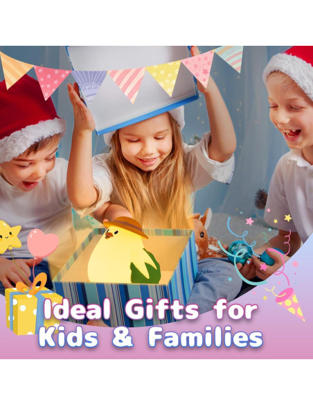 Luz Nocturna Silicona Pollito COSTECH - Lámpara Recargable 8 Colores