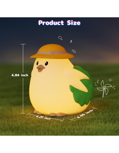 Luz Nocturna Silicona Pollito COSTECH - Lámpara Recargable 8 Colores